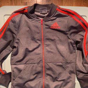Adidas Boys Track Jacket, Gray/ Orange (7)